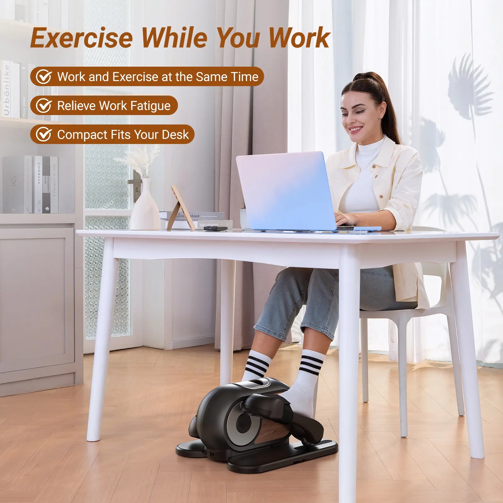 12 Speeds Under Desk Elliptical Machine with Remote Control