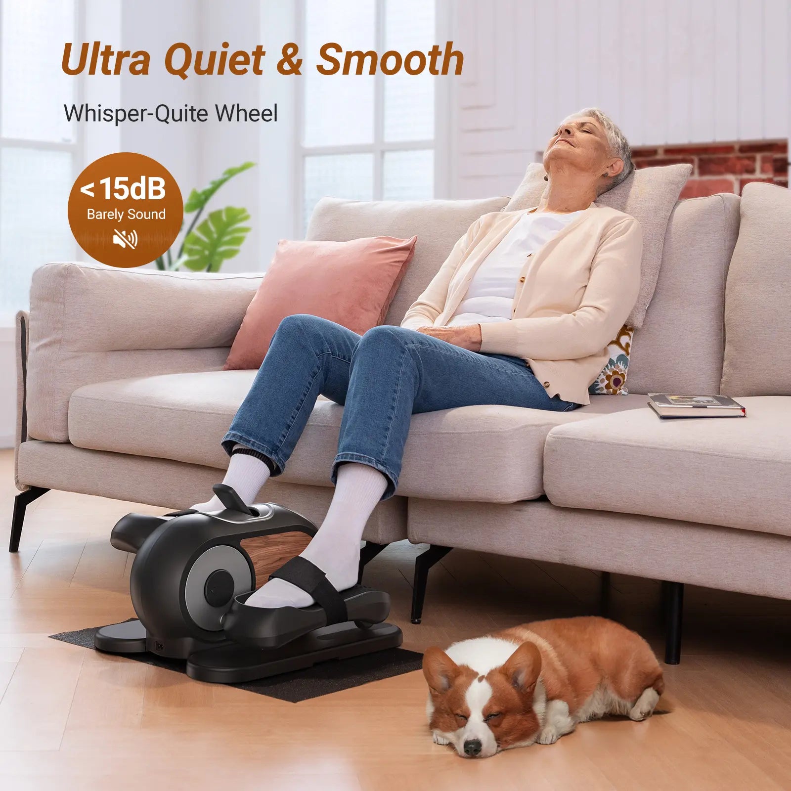 12 Speeds Under Desk Elliptical Machine with Remote Control